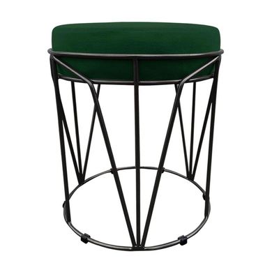 Puff Multiuso Com Mesa 2 Em 1 Suede Verde Base Preto