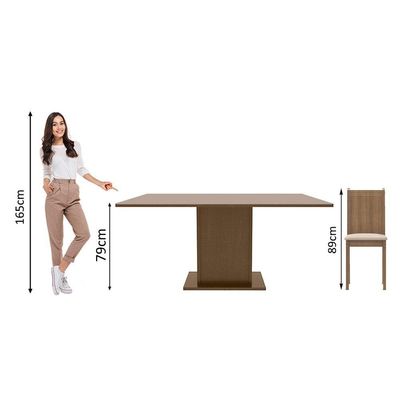 Conjunto Sala de Jantar Megan com 6 Cadeiras Madesa