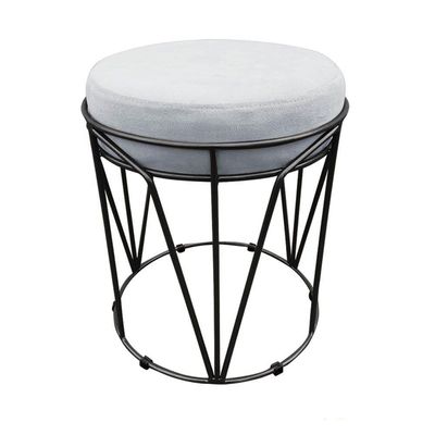 Puff Multiuso Com Mesa 2 Em 1 Suede Base Preto Cinza