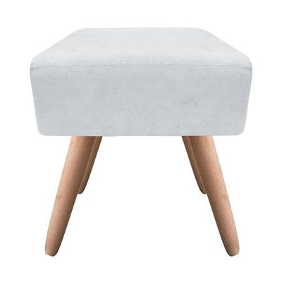 Puff Ibiza Quadrado Suede Natural Cinza