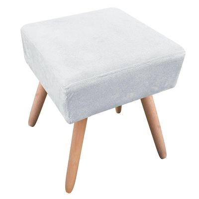 Puff Ibiza Quadrado Suede Natural Cinza