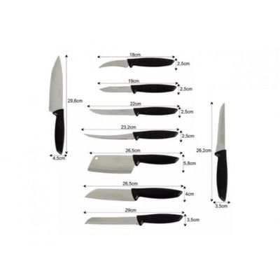 Kit com 10 Jogos De Facas 9 Peças Preto Tramontina Plenus