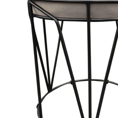 Puff Multiuso Com Mesa 2 Em 1 Suede Bege Base Preto