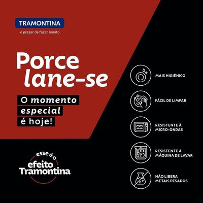 Kit Prato Raso Tramontina Churrasco Stone Em Porcelana 28 Cm 06 Peças Tramontina