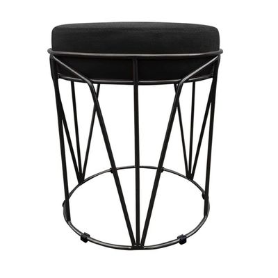 Puff Multiuso Com Mesa 2 Em 1 Suede Preto Base Preto
