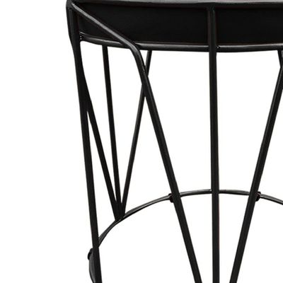 Puff Multiuso Com Mesa 2 Em 1 Suede Preto Base Preto