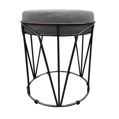Puff Multiuso Com Mesa 2 Em 1 Suede Grafite Base Preto