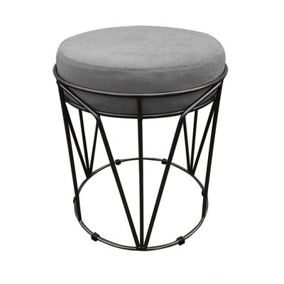 Puff Multiuso Com Mesa 2 Em 1 Suede Grafite Base Preto