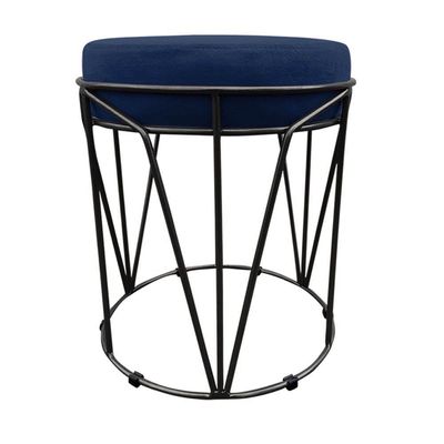 Puff Multiuso Com Mesa 2 Em 1 Suede Azul Marinho Base Preto
