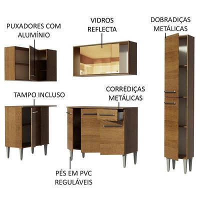 Cozinha Completa Emilly River Balcão e Armário Madesa