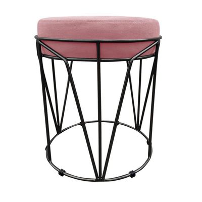 Puff Multiuso Com Mesa 2 Em 1 Suede Rose Base Preto