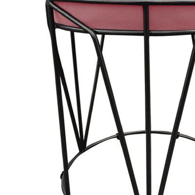Puff Multiuso Com Mesa 2 Em 1 Suede Rose Base Preto
