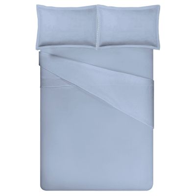 Jogo de Cama 100% Algodão Casal Liso 200 Fios Nova América Azul