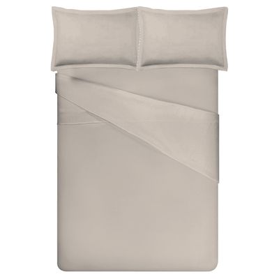 Jogo de Cama 100% Algodão Casal Liso 200 Fios Nova América Bege
