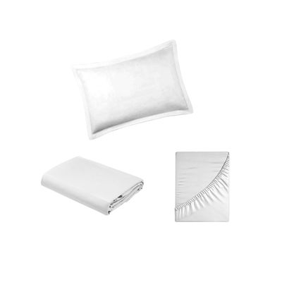 Jogo de Cama 100% algodão Solteiro Liso 200 Fios Nova América Branco