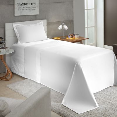 Jogo de Cama 100% algodão Solteiro Liso 200 Fios Nova América Branco