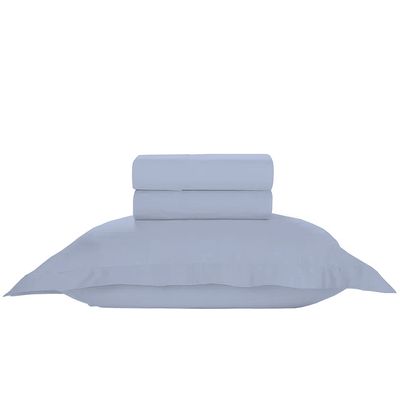 Jogo de Cama 100% algodão Solteiro Liso 200 Fios Nova América Azul