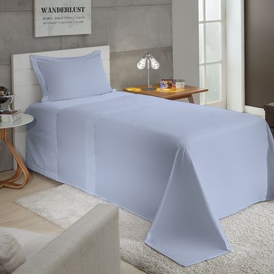 Jogo de Cama 100% algodão Solteiro Liso 200 Fios Nova América Azul