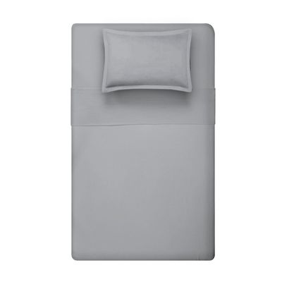 Jogo de Cama 100% algodão Solteiro Liso 200 Fios Nova América Cinza