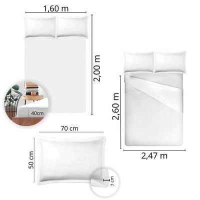 Jogo de Cama 100% algodão Queen Size Liso 200 Fios Nova América Branco