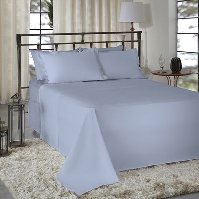 Jogo de Cama 100% algodão Queen Size Liso 200 Fios Nova América Azul