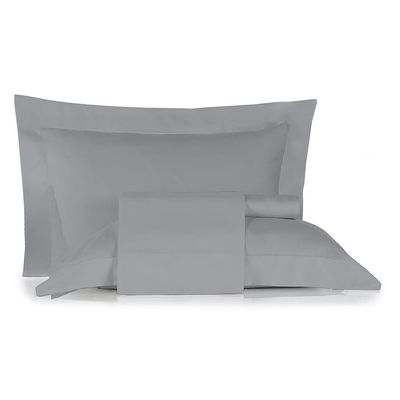 Jogo de Cama 100% algodão Queen Size Liso 200 Fios Nova América Cinza