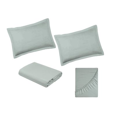 Jogo de Cama 100% algodão Queen Size Liso 200 Fios Nova América Verde