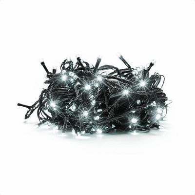 5 Cordão Luminoso Led Pisca Pisca 8 Funções 200 Leds Taschibra 110v 6500k Luz Fria