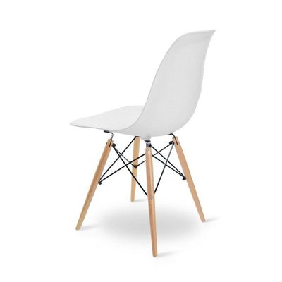 Escrivaninha Porto Preto 90cm e Cadeira Eiffel Charles Eames Branco