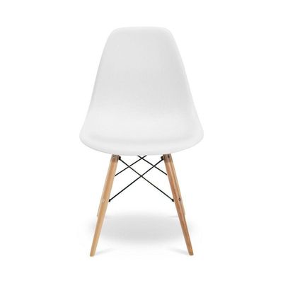 Escrivaninha Porto Preto 90cm e Cadeira Eiffel Charles Eames Branco