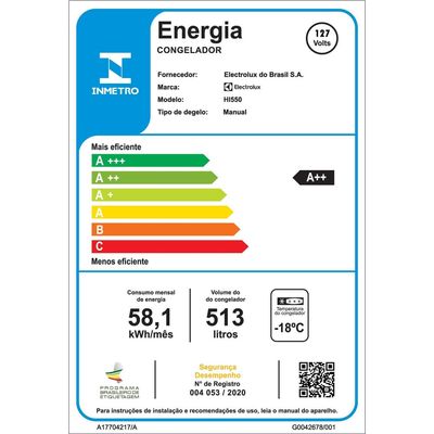Freezer Horizontal Electrolux Cycle Defrost 513L Inverter Uma Porta (HI550) 220V