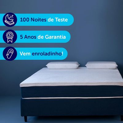 Colchão Queen Mola Ensacada Guldi Firme (25x158x198) Azul e Branco