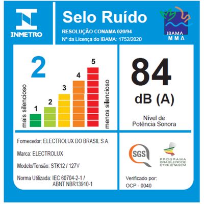 Aspirador de Pó Vertical com Fio Electrolux 1100W 2 em 1 Filtro HEPA Preto (STK12) 127V