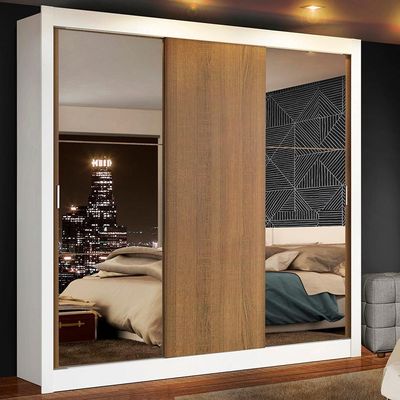 Guarda Roupa Casal Mônaco Branco 3 Portas de Correr Madesa