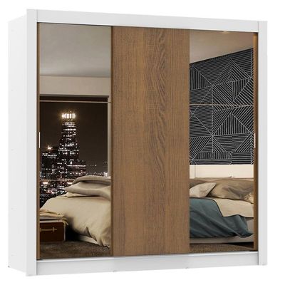 Guarda Roupa Casal Mônaco Branco 3 Portas de Correr Madesa