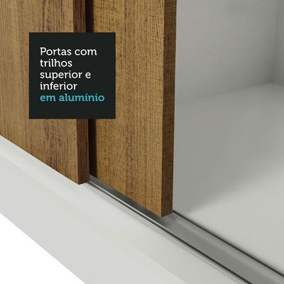 Guarda Roupa Casal Mônaco Branco 3 Portas de Correr Madesa