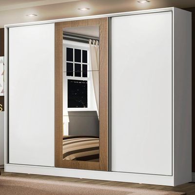 Guarda Roupa Eros 100% MDF 3 Portas 1 Espelho Madesa