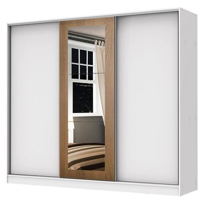 Guarda Roupa Eros 100% MDF 3 Portas 1 Espelho Madesa