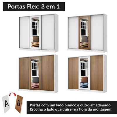 Guarda Roupa Eros 100% MDF 3 Portas 1 Espelho Madesa