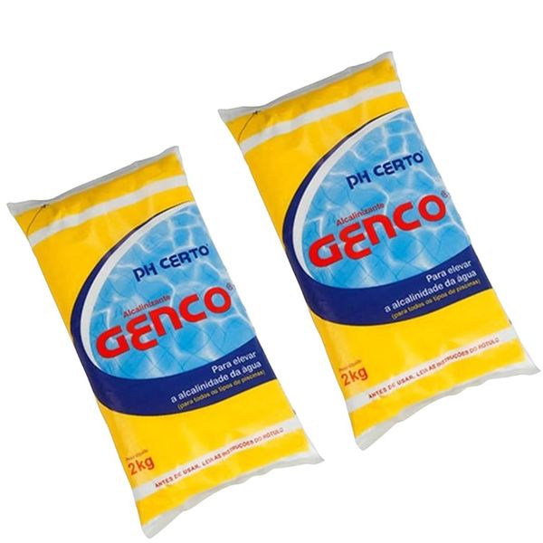 Kit 2 Ph Certo Genco Elevador De Alcalinidade Piscinas 2kg