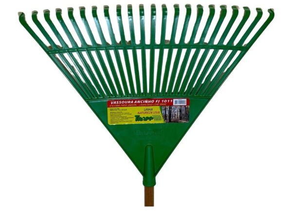 Vassoura Plástica Rastelo Para Grama Jardim C/ Cabo Fj1011 Trapp