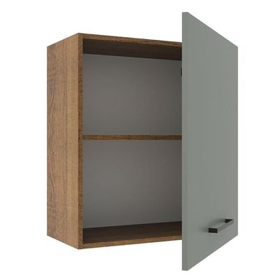 Armário Aéreo Madesa Agata 60 Cm 1 Porta Rustic Cinza