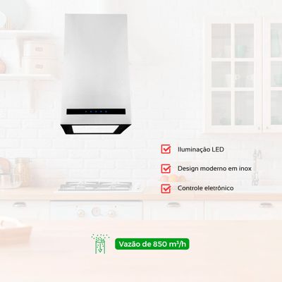 Coifa de Ilha Suggar Opala 42cm LED Inox 110V TP4221IX