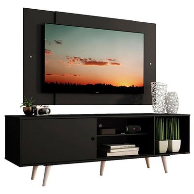 Rack Dubai com Pés e Painel Tv até 58" Preto Madesa