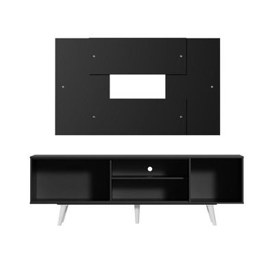 Rack Dubai com Pés e Painel Tv até 58" Preto Madesa