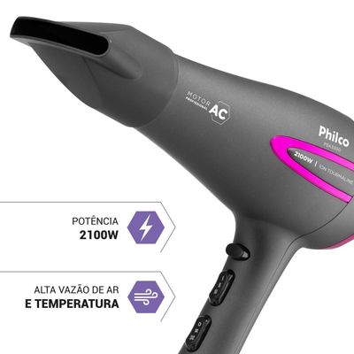 Secador de Cabelos Philco 2100W PSA3300 Íons Tourmaline 220V