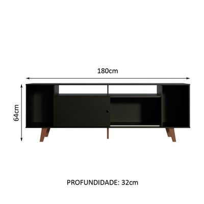 Rack para TV até 65" Cancun com Pés Preto/rustic Madesa