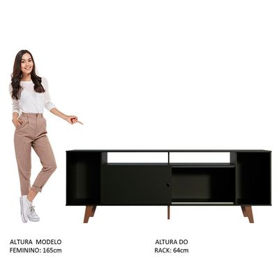 Rack para TV até 65" Cancun com Pés Preto/rustic Madesa