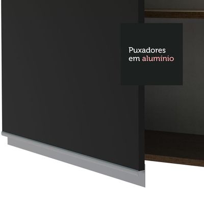 Armário Aéreo de Cozinha Glamy 70cm 1 Porta Basculante Preto