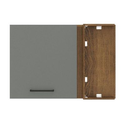 Armário Aéreo de Canto Madesa Agata 1 Porta Rustic Cinza